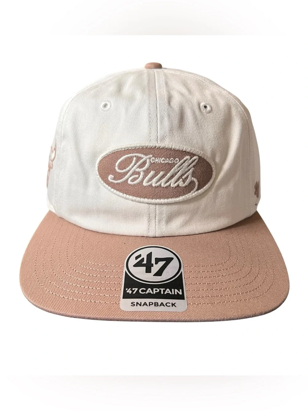 47 Brand Chicago Bulls Captain Snapback Hat Cream Pink NWT NBA OSFA